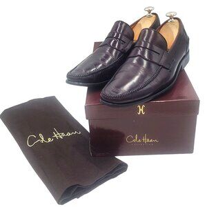 Cole Haan Noche Men's size 8.5 Cordovan Brown Slip-On Penny Loafer Dress Shoes